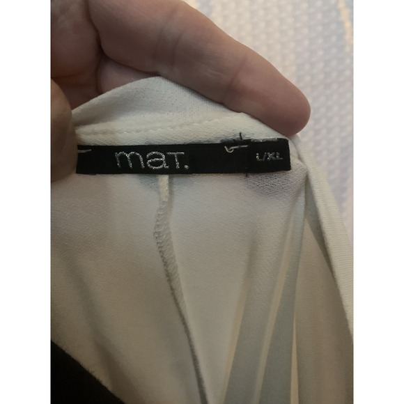 Mat Womens Large XL Polyester Blouse‎ With Diamond Decor White And Black - Picture 4 of 7
